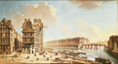 Het Ile Saint-Louis vanaf de Place de Greve, c.1757 door Nicolas Raguenet